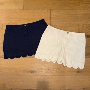 Lilly Pulitzer Navy and White Scalloped Skirts